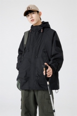 山系连帽夹克男士春秋新款户外冲锋衣工装上衣外套J90-P40，男装夹克，星座1403B