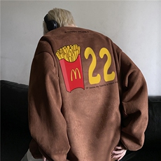 抖音品质潮流印花麂皮绒新款宽松休闲圆领卫衣JK23531特批38控68，男装卫衣，星座605(原A050)