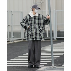 格子羊羔毛棉衣男士冬季加绒加厚潮流棉服M9018P90，男装棉衣，星座1116-2