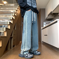 侧面撞色拼接秋冬美式复古怀旧百搭高街长裤A158-NZK088-P48，男装休闲裤，电商A158