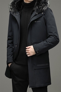 冬季新款中年男士白鸭绒羽绒连帽派克服男冬装外套TLM8865-P530图片