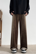 8XL-M加绒美拉德宽松金丝绒阔腿裤垂感拖地裤K993P55加绒65控78，男装休闲裤，电商D206-1