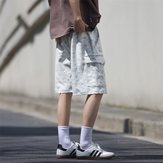 夏季工装短裤男ins潮牌休闲百搭潮流痞帅五分裤D0503-P50，男装牛仔裤，星座308B-2