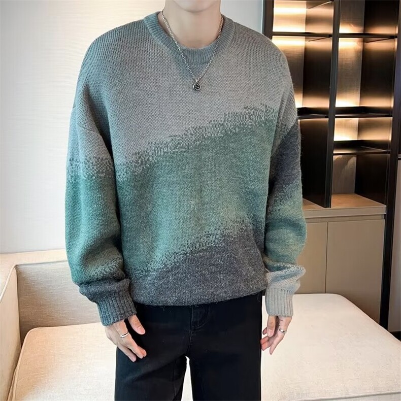 扎染毛衣男大码潮牌i宽松休闲针织衫春秋情侣内搭毛线衣MY07/P42,男装针织衫/毛衣,星座506