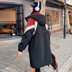【设计】2D148-A37宽松休闲防风防水加绒加棉外套P215-K335，女装棉衣/棉服，2D148