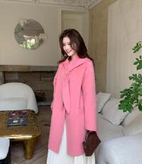 收腰毛呢外套女秋冬季长袖宽松高级感2025年修身型，女装毛呢外套，宸诺服饰