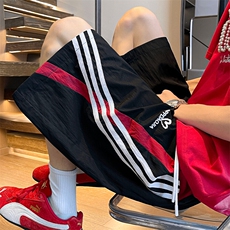 特批P24无差价夏季三条杠拼色印花复古时尚大码休闲短裤男DK5881，男装休闲裤，电商A001-1