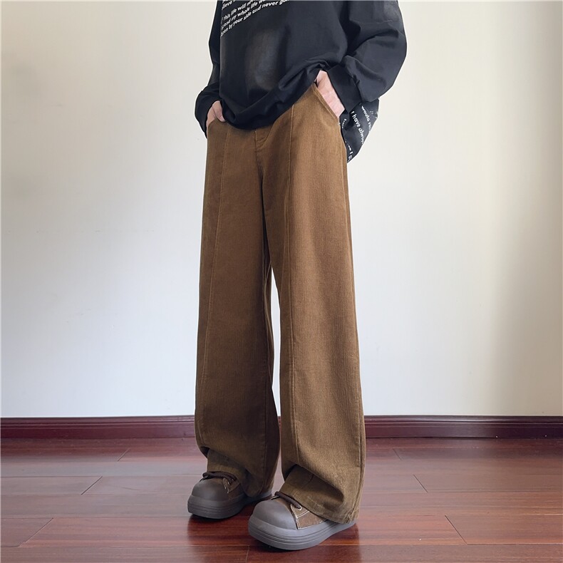 抖音品质春季新款灯芯绒美式复古宽松休闲裤B315-K908-特p40控78,男装休闲裤,电商B315