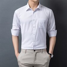 H5612钱塘2020-1秋冬男士格纯色斜纹衬衣舒适P37，男装衬衫，钱塘207-1