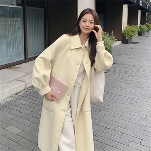 新年红色双面羊绒大衣女结婚2025秋冬新款高级感中长款羊毛呢外套图片