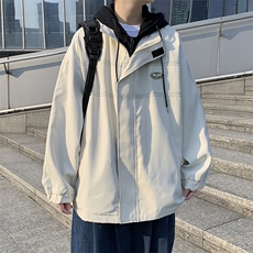 假两件夹克男韩版潮流连帽帅气2025冬季新款ins宽松外套W4497-P65，男装夹克，星座412