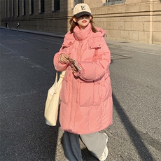 现货-2023年冬季90白鸭绒中长款羽绒服外套女，女装羽绒服，辉之琳