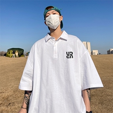 支持得物品质配合二开珠地网眼透气宽松短袖T恤翻领POLO衫PL106，男装T恤，电商A486