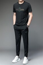 男装运动套装男士两件套夏季新款中年爸爸装夏装棉质薄款T恤，男装休闲套装，电商B212（原钱塘6029）