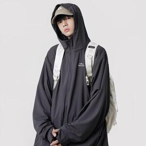 情侣冰丝防晒衣夏季连帽皮肤衣服日系户外防紫外线外套男 F09图片