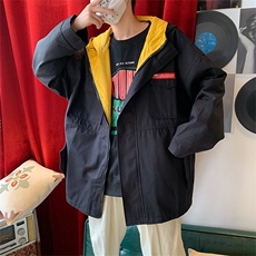 2021春秋季复古盐系炸街外套男宽松连帽潮韩版潮流上衣W1530-P55，男装夹克，星座512-4