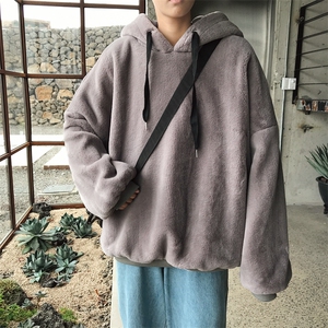 2024秋冬男士卫衣仿皮草貂毛兔毛毛绒卫衣连帽潮A158-703-P110图片
