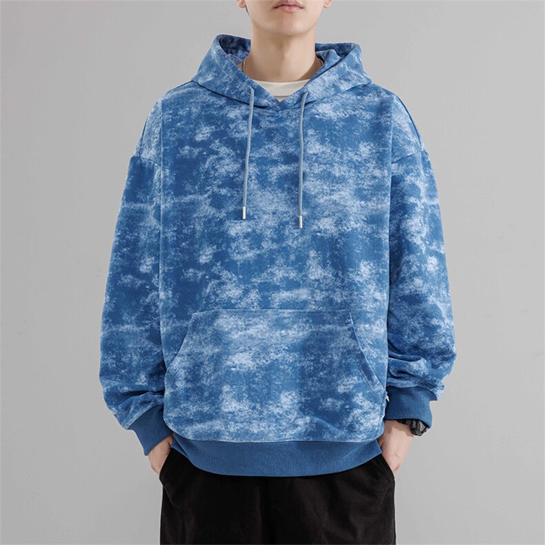 1018-W321-P38-2025秋款男女青少年宽松落肩袖连帽卫衣一件,男装卫衣,星座1018