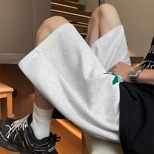 美式小花刺绣短裤男女夏oversize运动五分休闲裤子DK8643特价P25图片