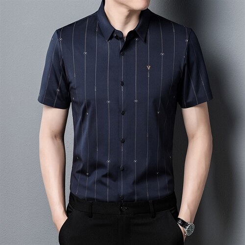 新款2023夏季男装上衣休闲百搭短袖宽松衬衫男士衬衣潮流，男装衬衫，电商B212（原钱塘6029）