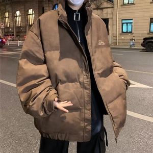 复古棉衣做旧字母刺绣立领防风保暖皮棉服男冬加厚面包服 M9052图片