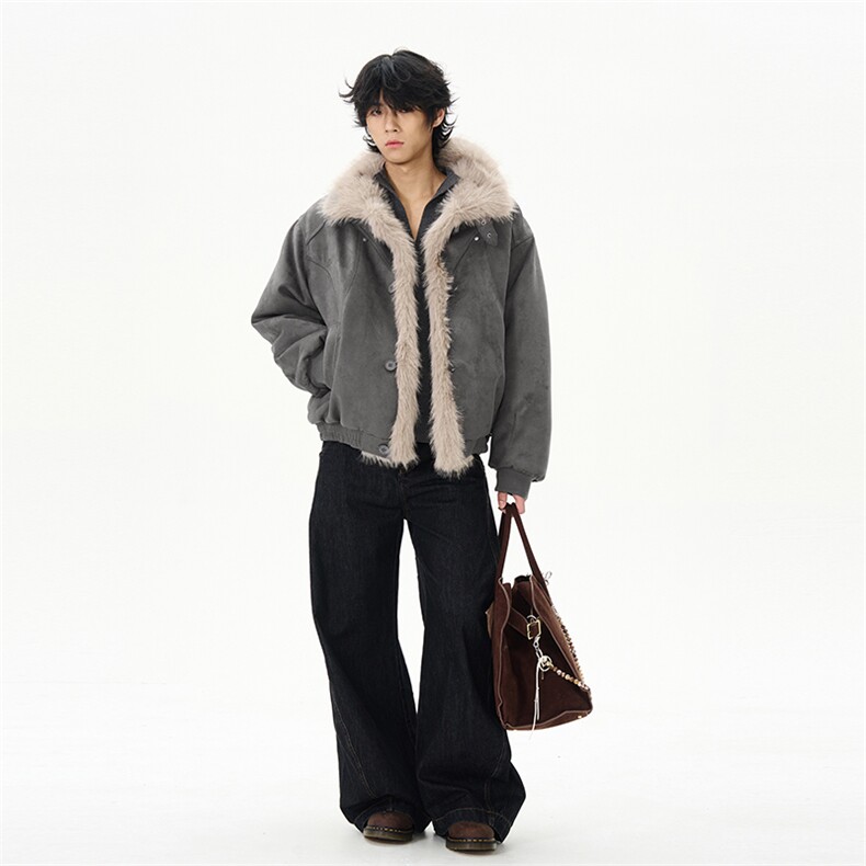 [网图]做旧麂皮棉服座山雕加厚毛领夹棉外套男5D1198-TP105控178,男装棉衣,电商A102
