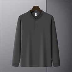 2025秋季新品240克索罗娜亨利领长袖t7A抗菌70%棉打底衫5011P40，男装T恤，星座1602B（原101B-1）