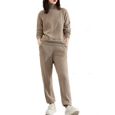 两件套装2024秋冬季新款女装韩版宽松休闲裤时尚潮流，女装套装/套裙，斯尔特羊绒