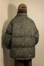 中性PU皮复古做旧设计钢印棉衣男女MY77096P130控198抖控228，男装棉衣，星座227-7