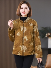 现货重工绣花亮片夹棉新中式洋气羽绒棉复古保暖棉衣女式冬季外套，女装棉衣/棉服，木橙西子