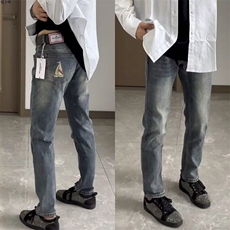 网红同款TB帆船刺绣牛仔裤男休闲气质潮牌流行小脚修身直筒长裤子，男装牛仔裤，星座506A