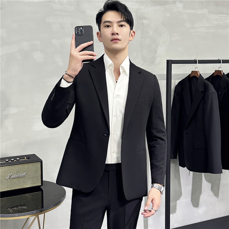 2026新款春秋商务正装修身西服套装男士休闲西装两件套8660-P240,男装西服套装,电商A355（原A415）