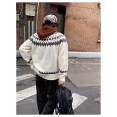 风复古毛衣男秋冬款高级感小众设计针织衫外套宽松AM133，男装针织衫/毛衣，星座516A