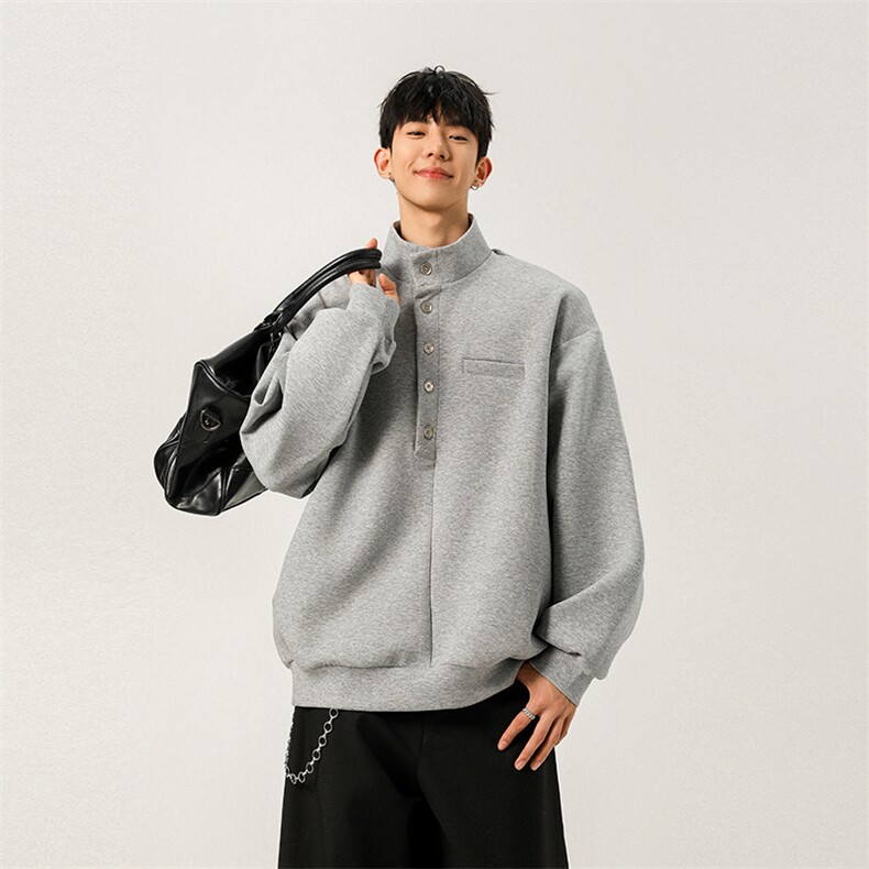 W306P55潮流秋季运动休闲卫衣套头长袖立领体恤衫XZ201-2，男装T恤，星座201-2