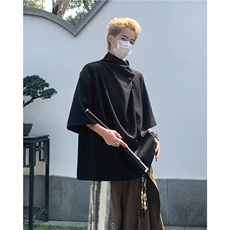 小众设计纽扣衬衫新中式高级感不规则衬衫A061-EC50268-P45，男装衬衫，电商A061