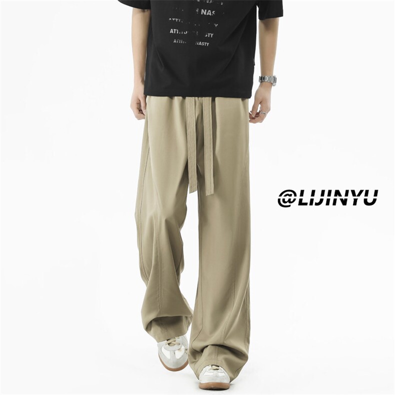 舒适柔软西裤垂顺男宽松时尚百搭潮流阔腿直筒2080特批2549，男装西裤，星座718-1