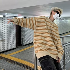 条纹毛衣男2024年秋冬季港风潮牌日系复古学生休闲Z7029-P48，男装针织衫/毛衣，星座1109-3