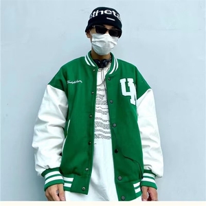 1506-1/J5821/P45潮牌设计感小众拼接毛呢牛仔外套男潮流情侣夹克图片