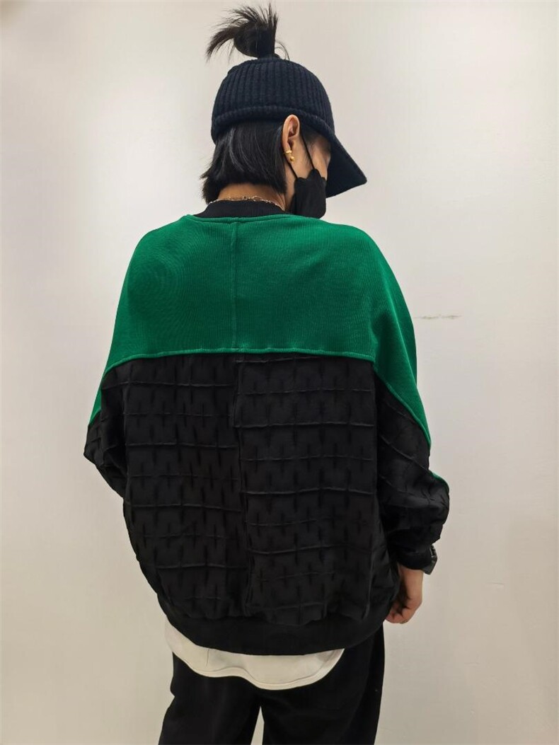 针织拼接休闲棒球服，其它，红嘴鹰(1F)