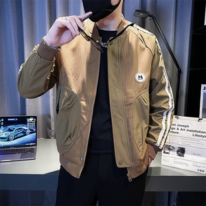 春秋季新款男士棒球服夹克潮牌侧边条纹拼接痞帅气飞行服JK08-P98图片