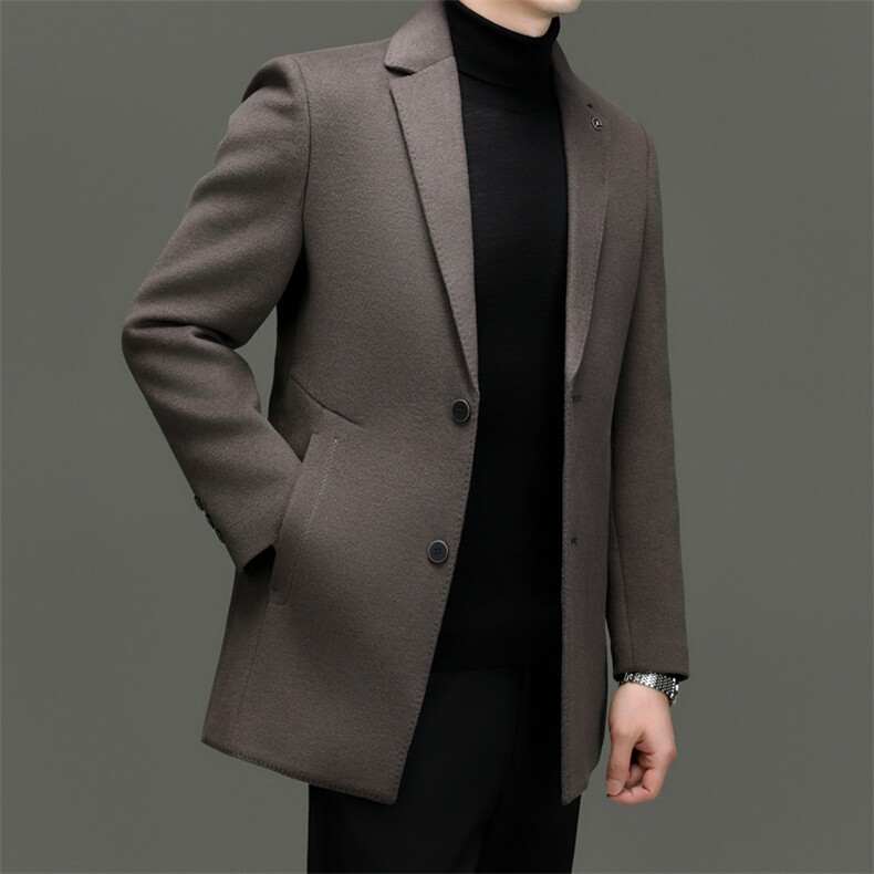 CKM23189钱塘2020-2商务休闲简约冬季厚款中年男士毛呢外套P320,男装毛呢大衣,钱塘207-2