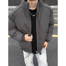 现货冬季美式休闲加厚雪山外套夹克立领纯色三防户外工装棉服，男装夹克，电商A486-1