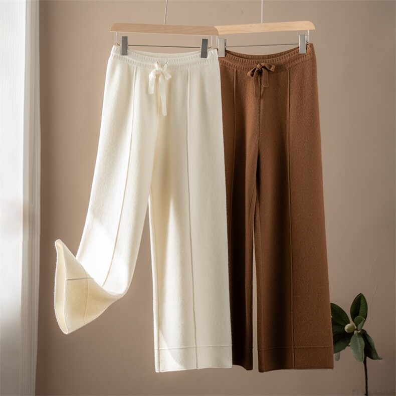 2025百搭简约时尚休闲阔腿裤，女装休闲裤，江帆羊绒
