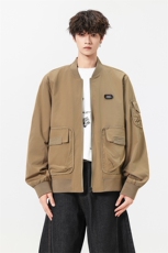 美式复古风棒球服夹克大口袋贴标痞帅百搭休闲外套J608618TP75，男装夹克，电商A247