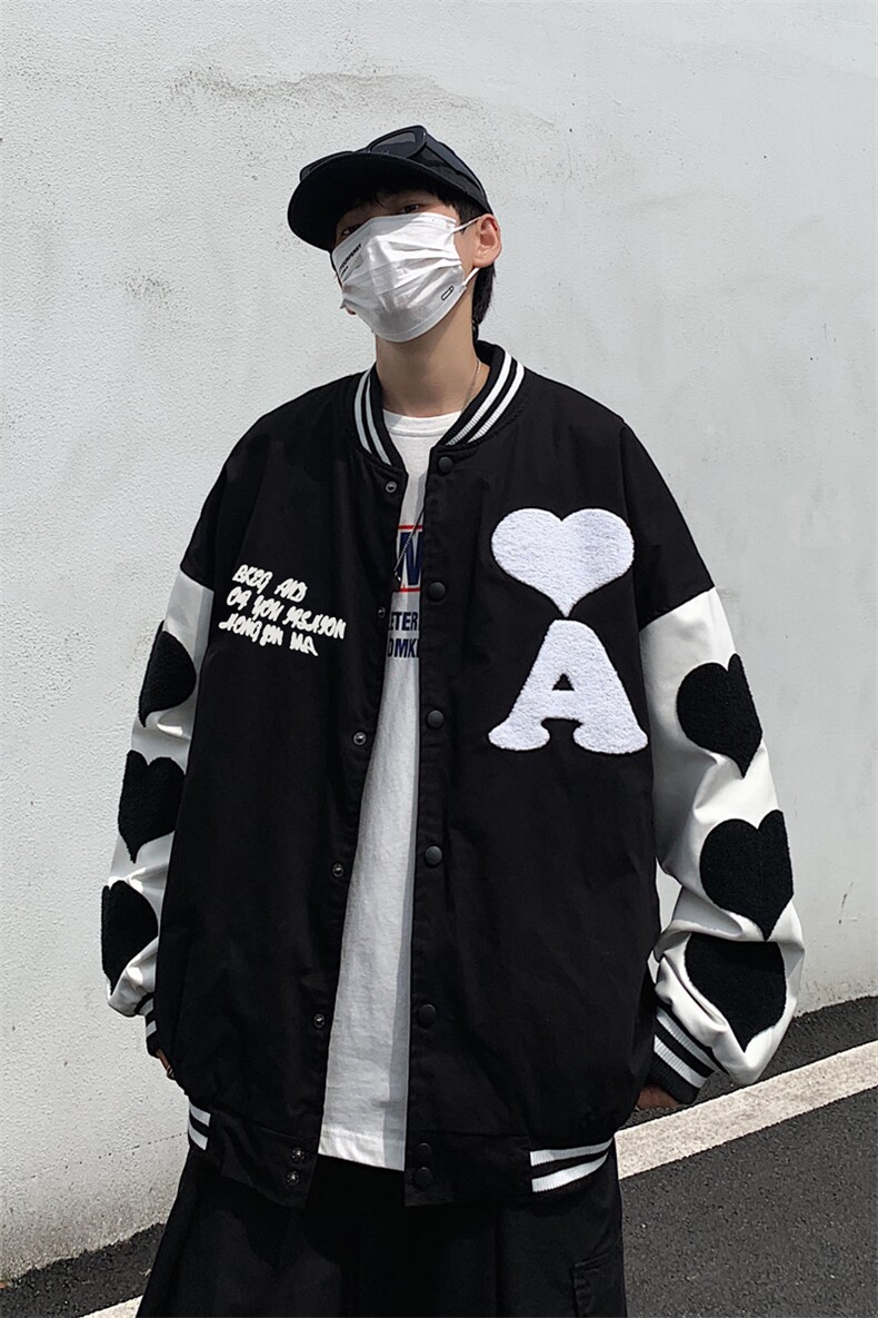 爱心刺绣棒球服男春秋季韩版bf痞帅休闲夹克潮牌百搭W1909-P55,男装夹克,星座512-4