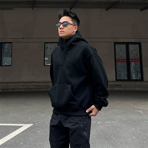 抖音得物高品质二开 25秋冬美式重磅宽松纯色连帽拉链高领卫衣W65图片