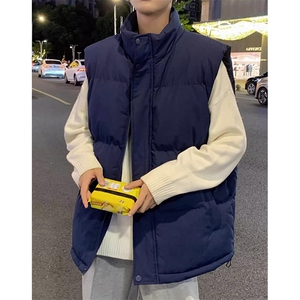 现货5W件冬季三防硬挺boxy短款立领棉衣马夹外套加厚马甲保暖棉服图片