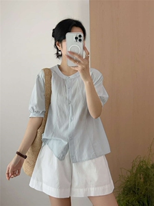 2025年夏季薄款宽松型休闲短款短袖女图片