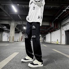 2023春装新款小众高街暗黑风腰果花破洞牛仔裤B221-LK22006-P50，男装牛仔裤，电商B221