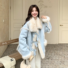 新品2c113-1805-p215-k318皮毛一体外套，女装毛呢外套，2C113